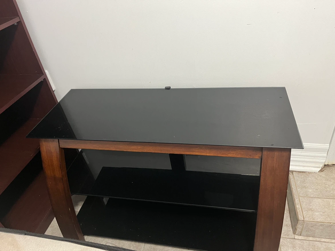 Wooden and Glass TV Stand - photo 2