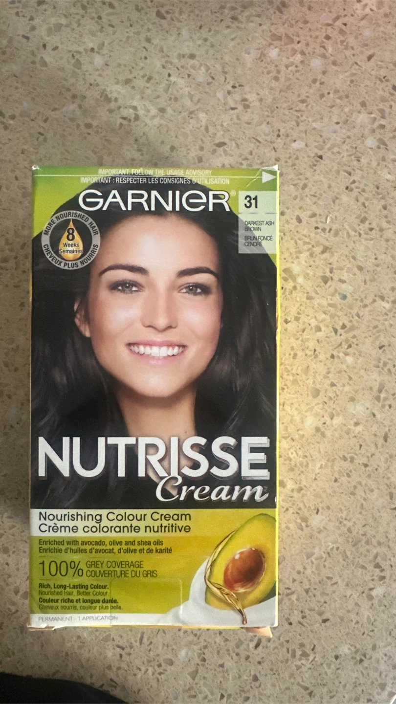 NEW Garnier Nutrisse Cream Hair Colour 31 Darkest Ash Brown