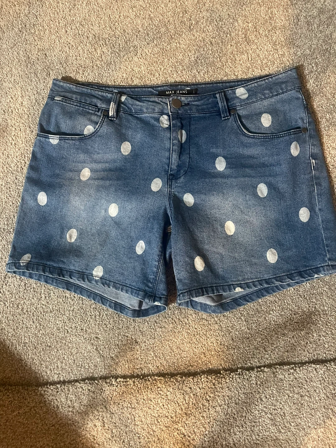 Max Jeans Polka Dot Denim Shorts
