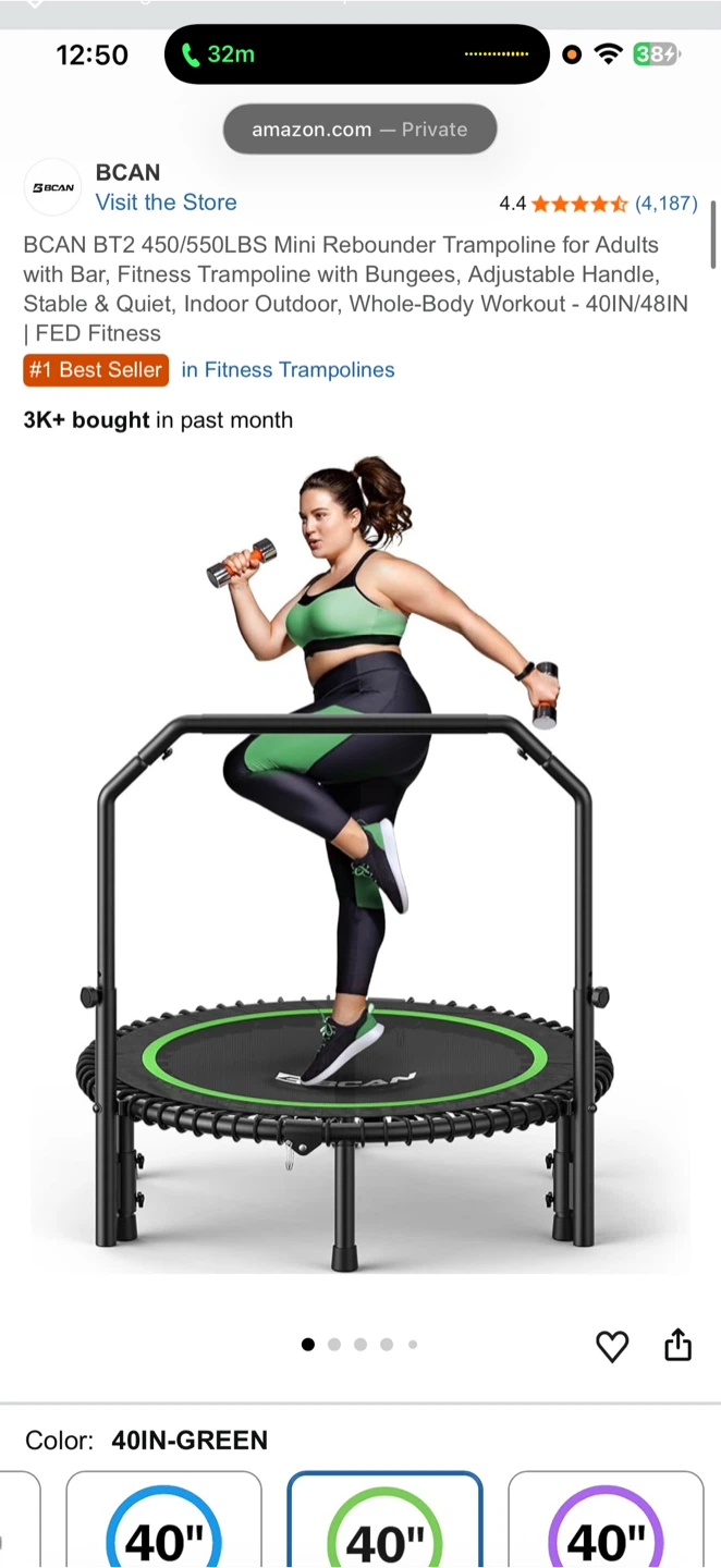 BCAN 40-Inch Mini Rebounder Trampoline