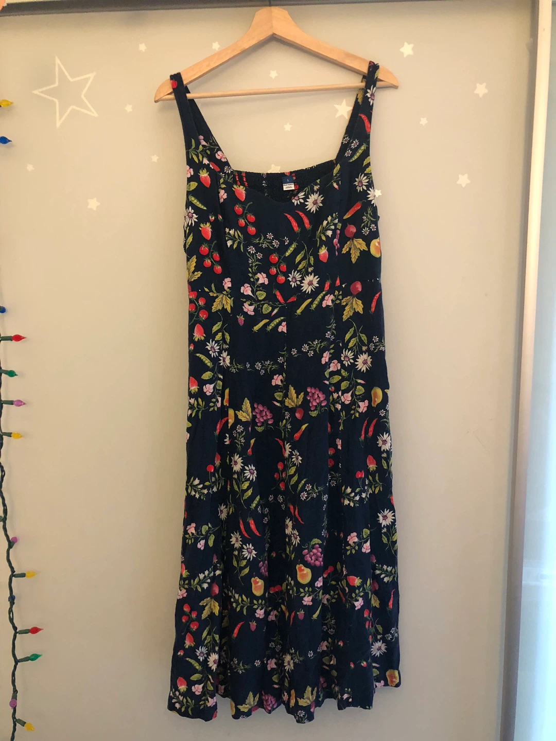 Old Navy Women's Navy Fruit & Veggie Print Sundress