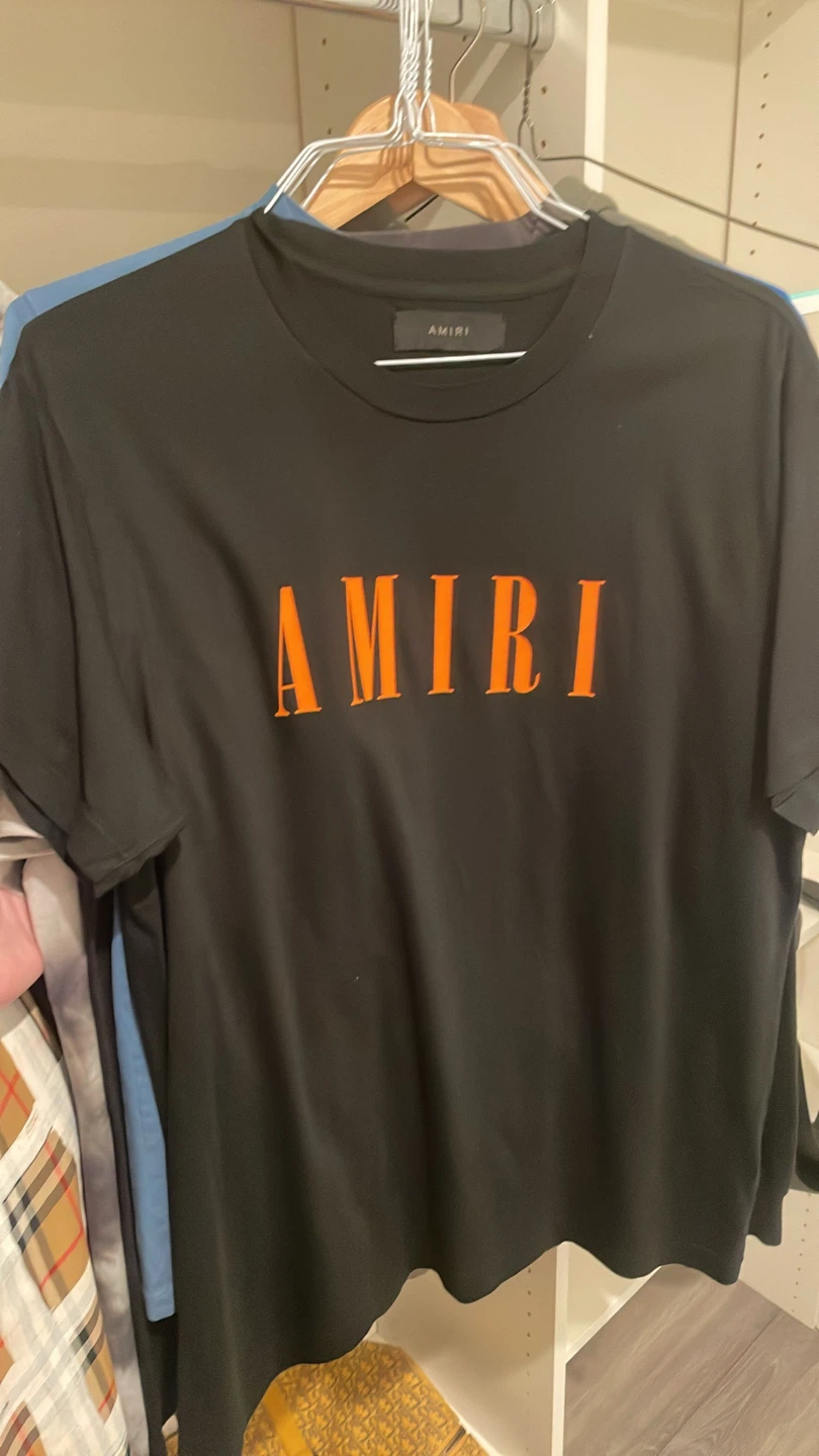 AMIRI Black T-Shirt with Orange Logo