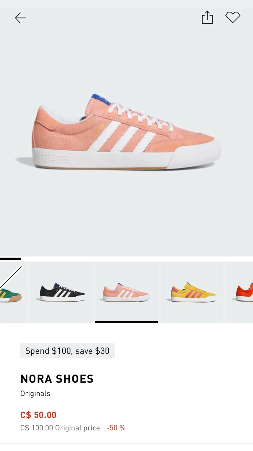 Adidas Nora Shoes - Coral/White - photo 3