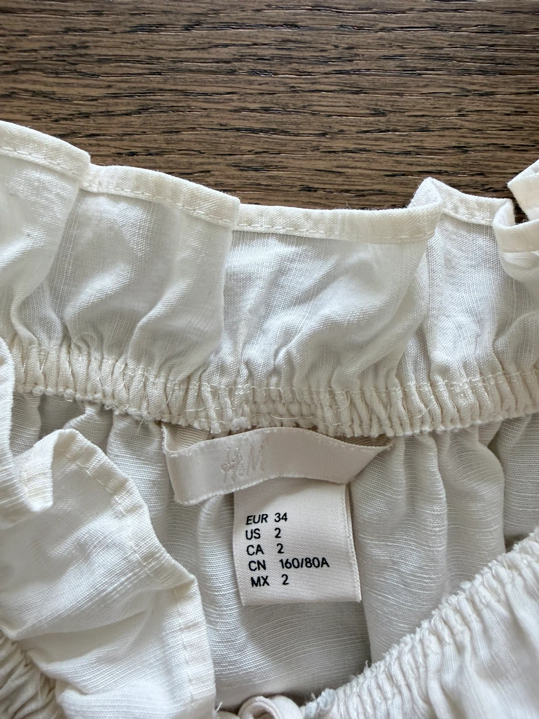 H&M White Off-the-Shoulder Puff Sleeve Top