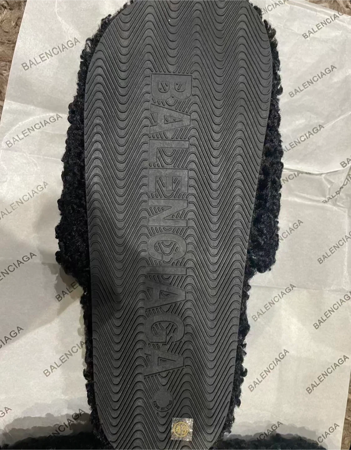 Balenciaga Black Fuzzy Slides - photo 3