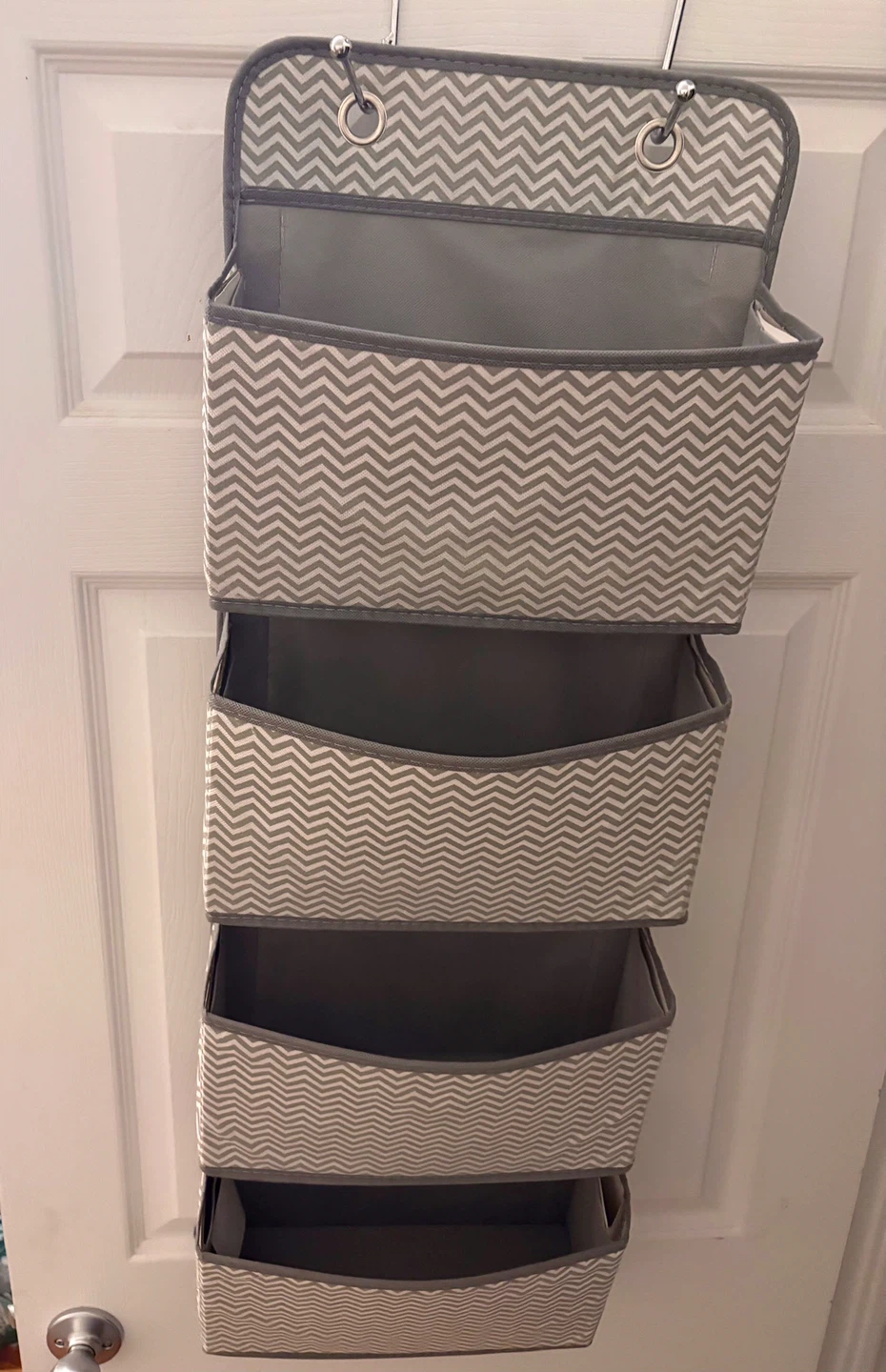 Gray Chevron 4-Tier Over-the-Door Organizer
