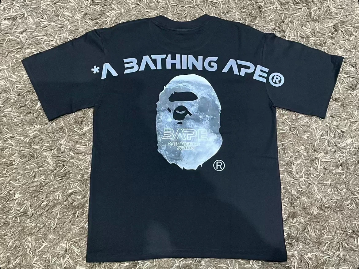 A Bathing Ape Black BAPE Moon Graphic T-Shirt