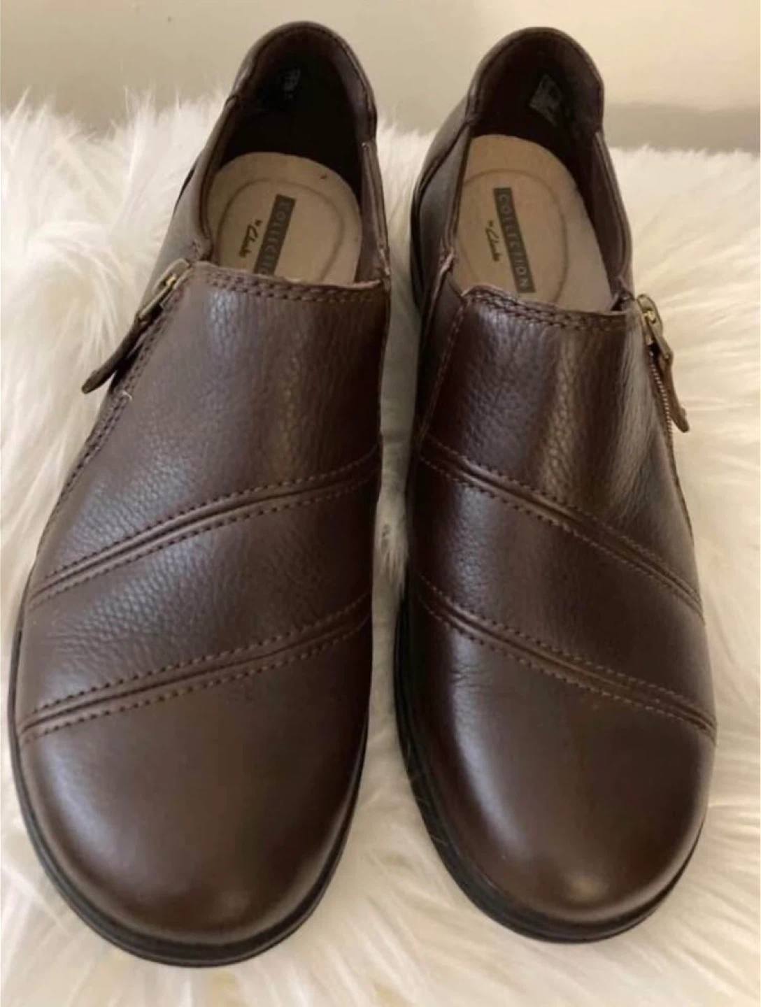 Clarks Collection Women's Brown Leather Slip-On Shoes - photo 4
