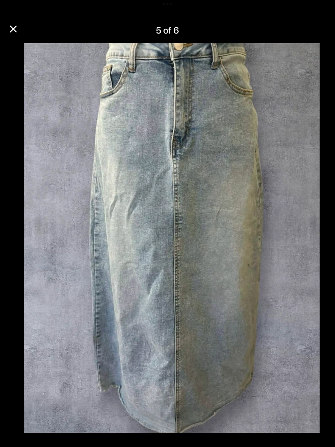 Vintage Wash Raw Hem Denim Maxi Skirt - photo 3