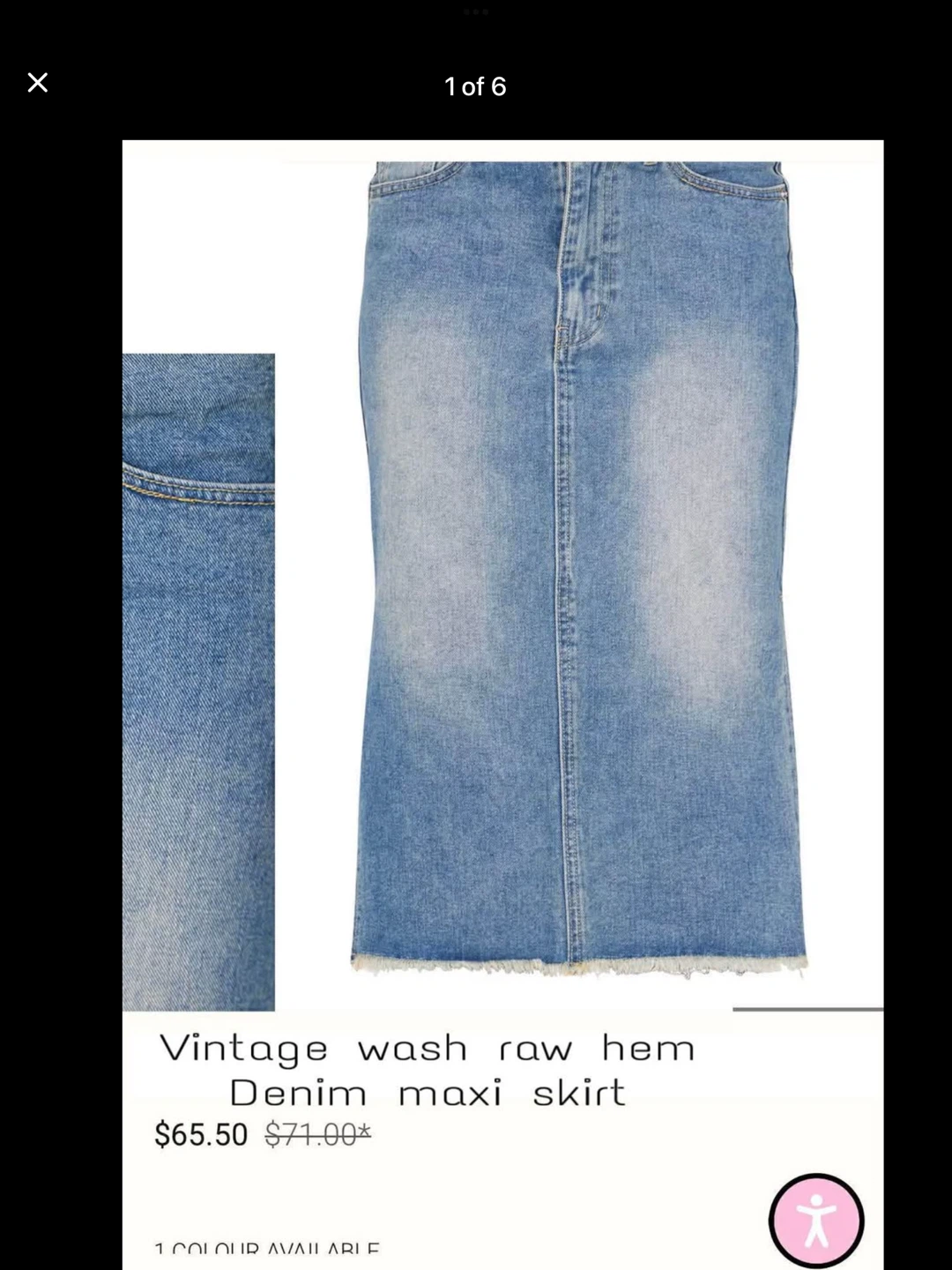 Vintage Wash Raw Hem Denim Maxi Skirt - photo 5