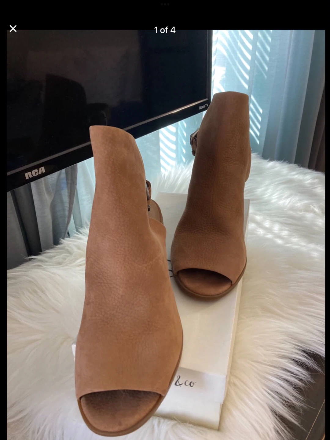 Lucky Brand Peep Toe Ankle Boots