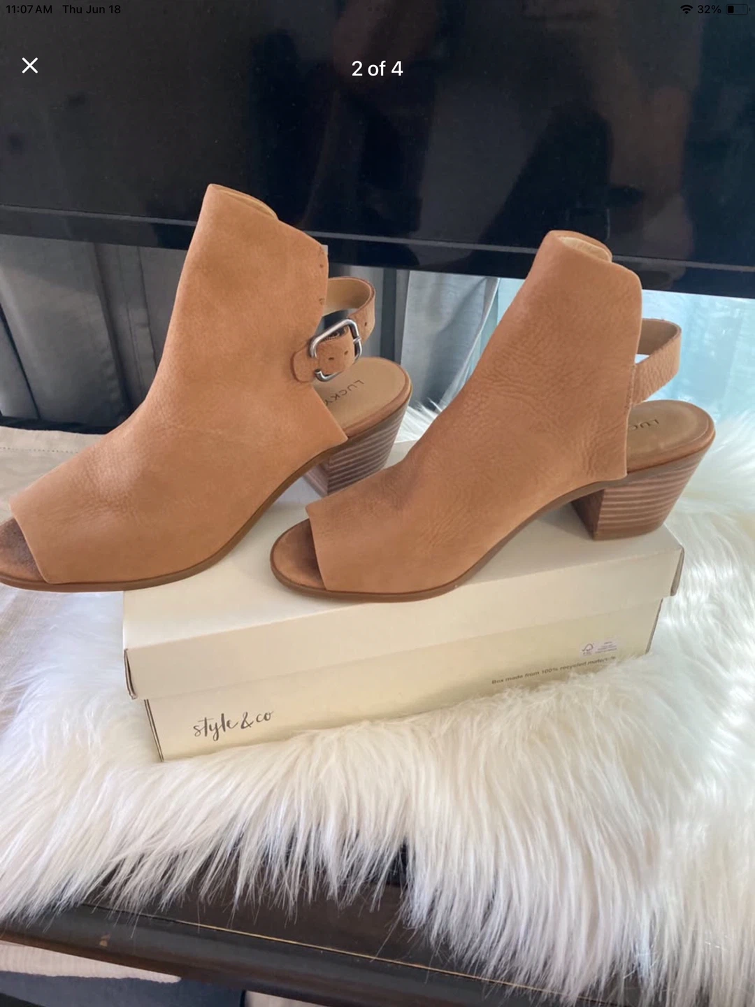 Lucky Brand Peep Toe Ankle Boots - photo 2