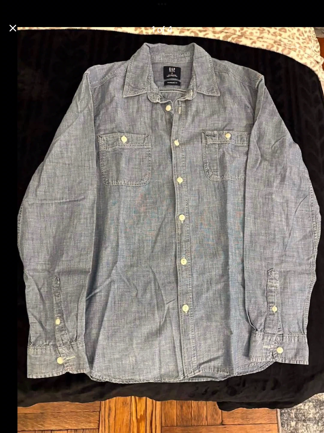 GAP Denim Standard Fit Long Sleeve Shirt - Medium