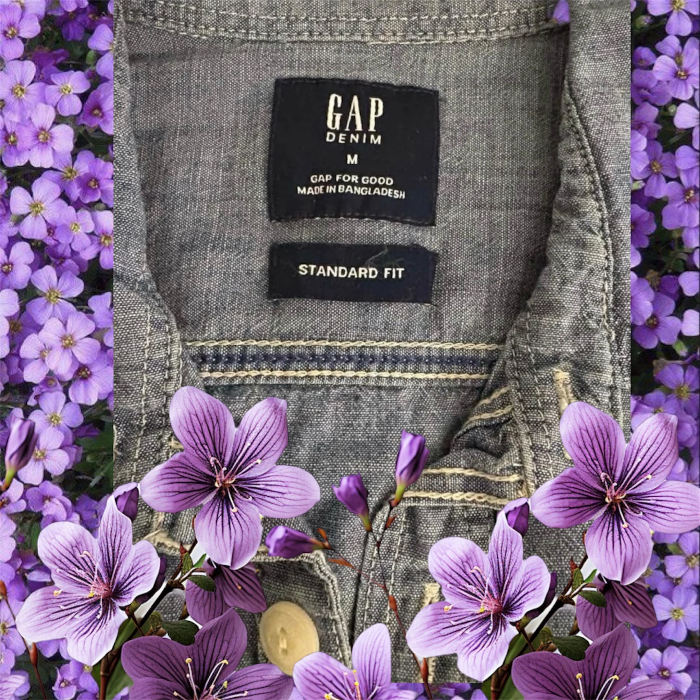 GAP Denim Standard Fit Long Sleeve Shirt - Medium - photo 2