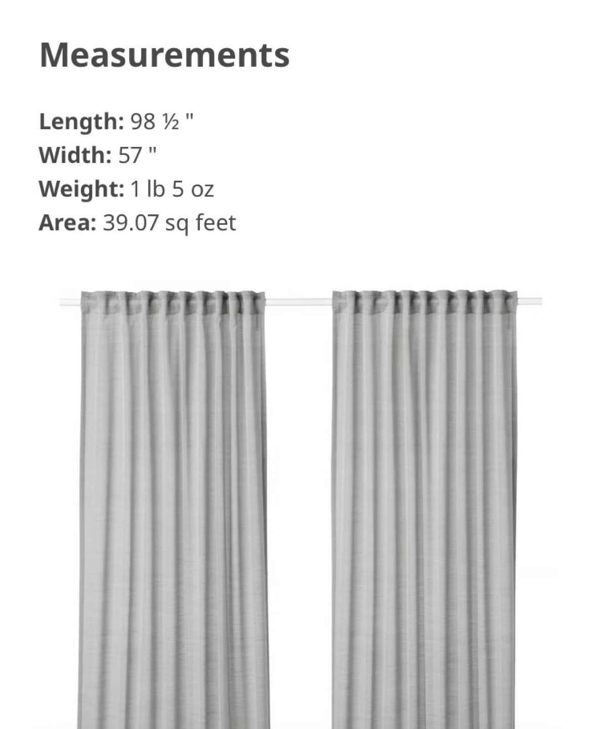 IKEA Gray Curtains Excellent Condition like new - photo 5