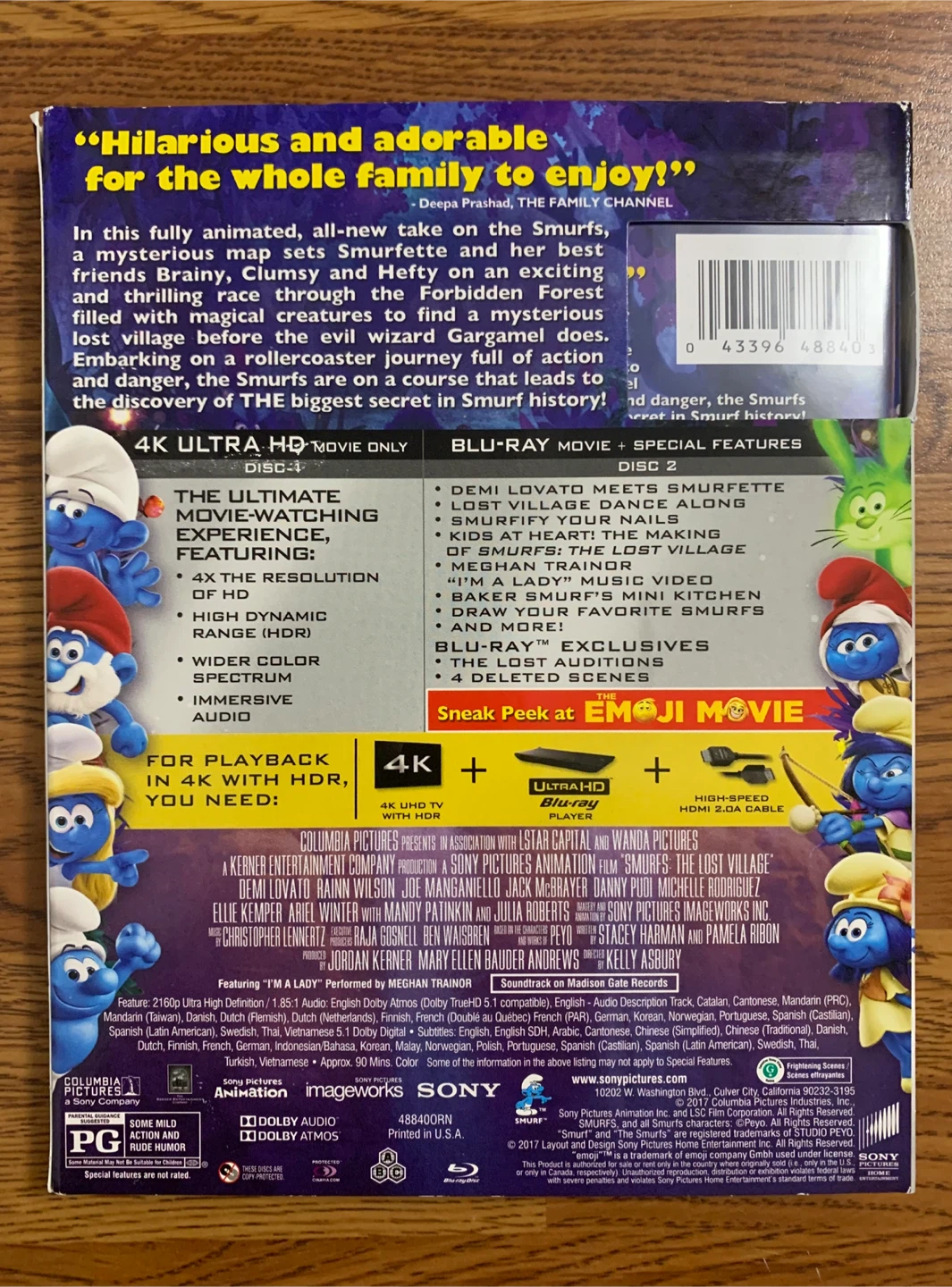 Smurfs: The Lost Village 4K UHD Blu-ray Combo Pack - photo 2