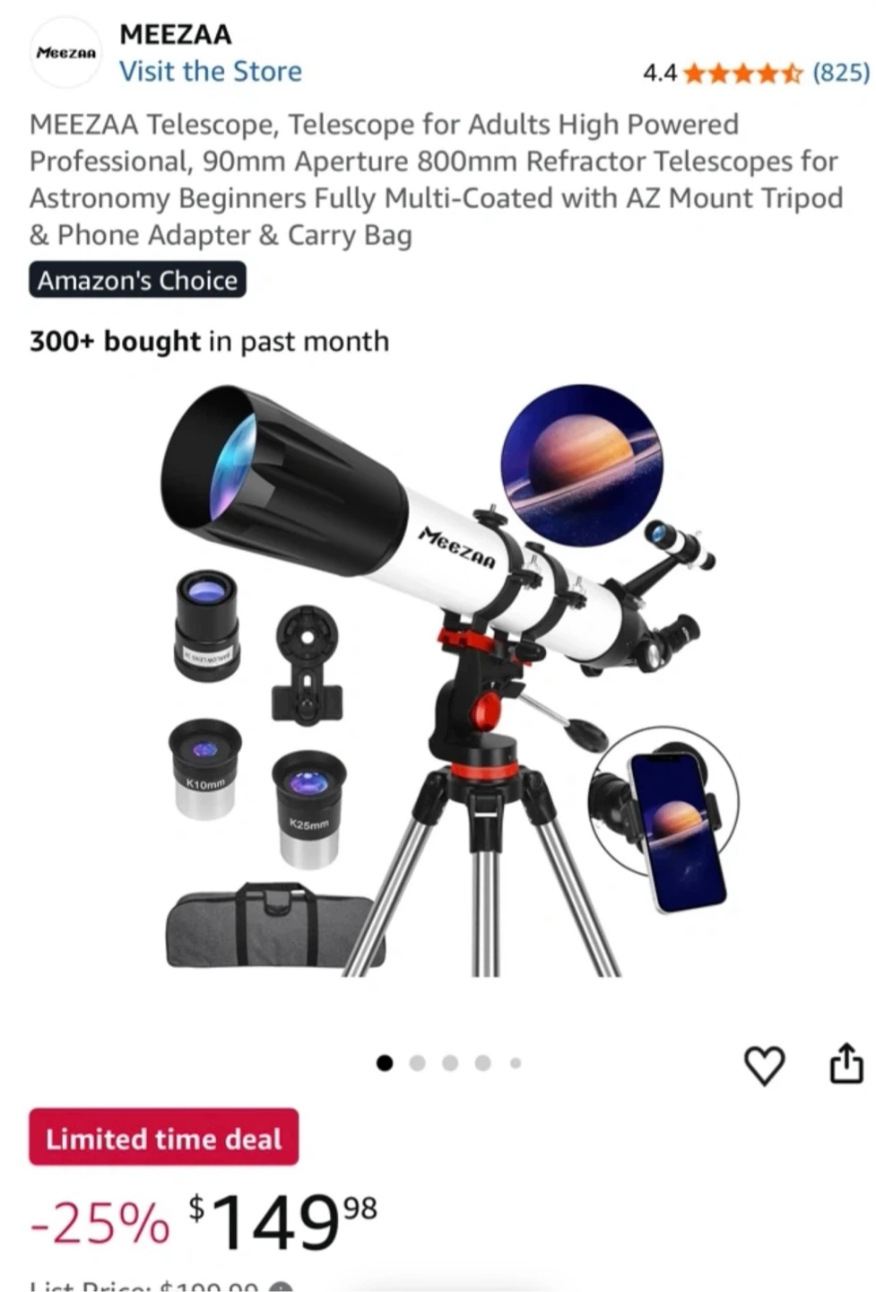 NEW MEEZAA Telescope with Tripod and Carry Bag