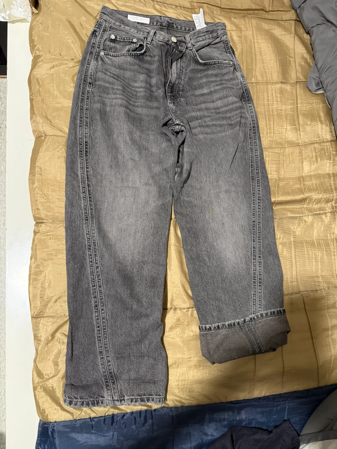 ZARA Grey Denim Jeans - photo 2