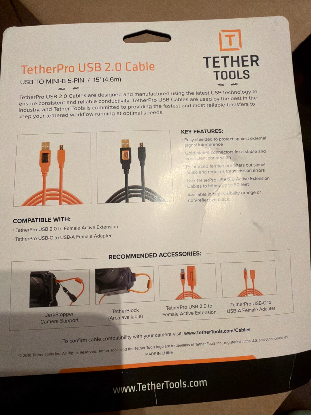 New TetherPro USB 2.0 Cable - USB to Mini-B 5-PIN, 15ft - photo 3