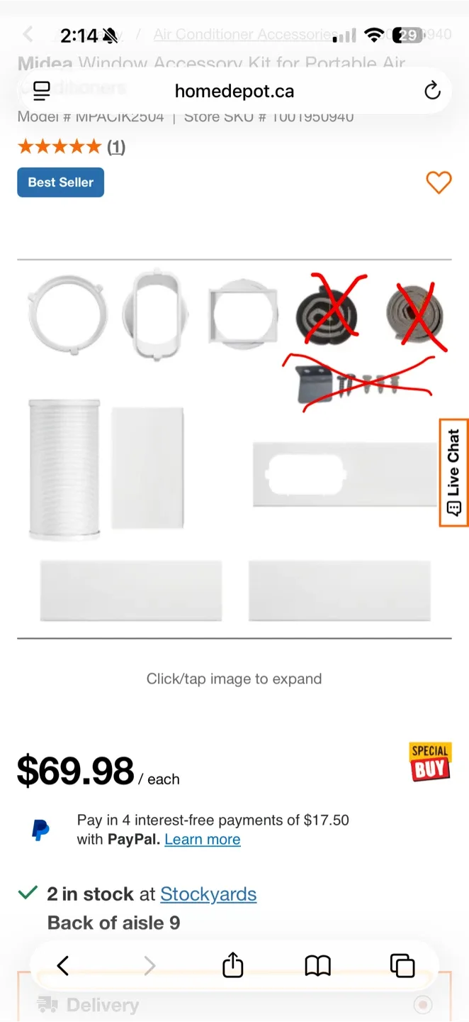 Midea Window Accessory Kit for Portable Air Conditioner - photo 3