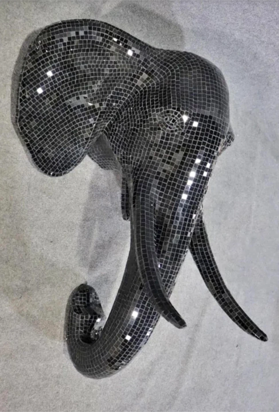 Mosaic Elephant Head Wall Decor - photo 3
