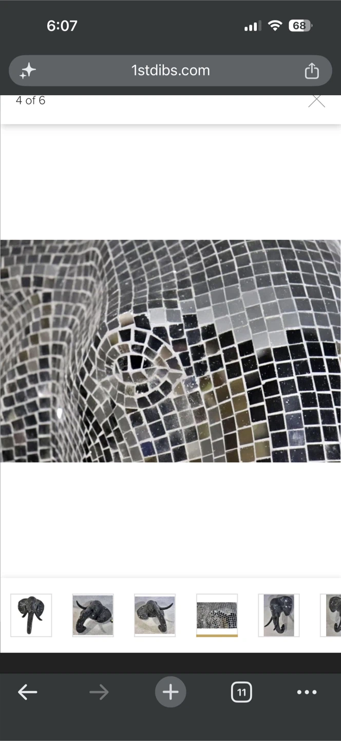 Mosaic Elephant Head Wall Decor - photo 4