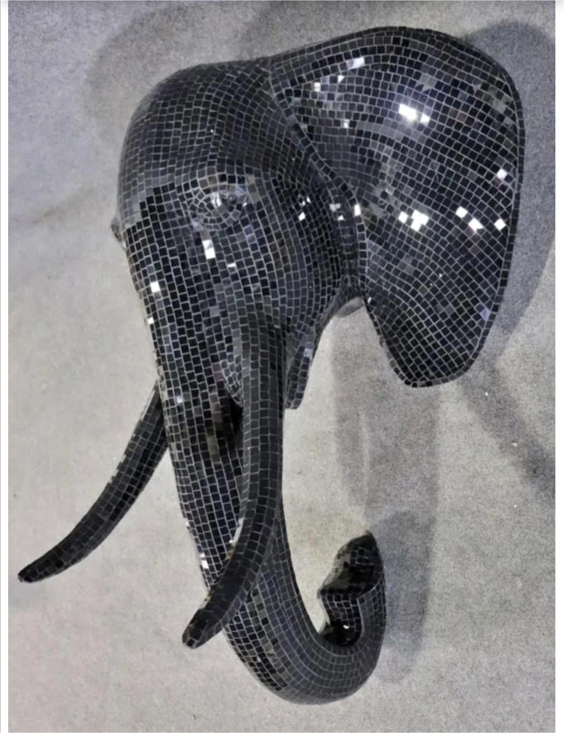 Mosaic Elephant Head Wall Decor - photo 5