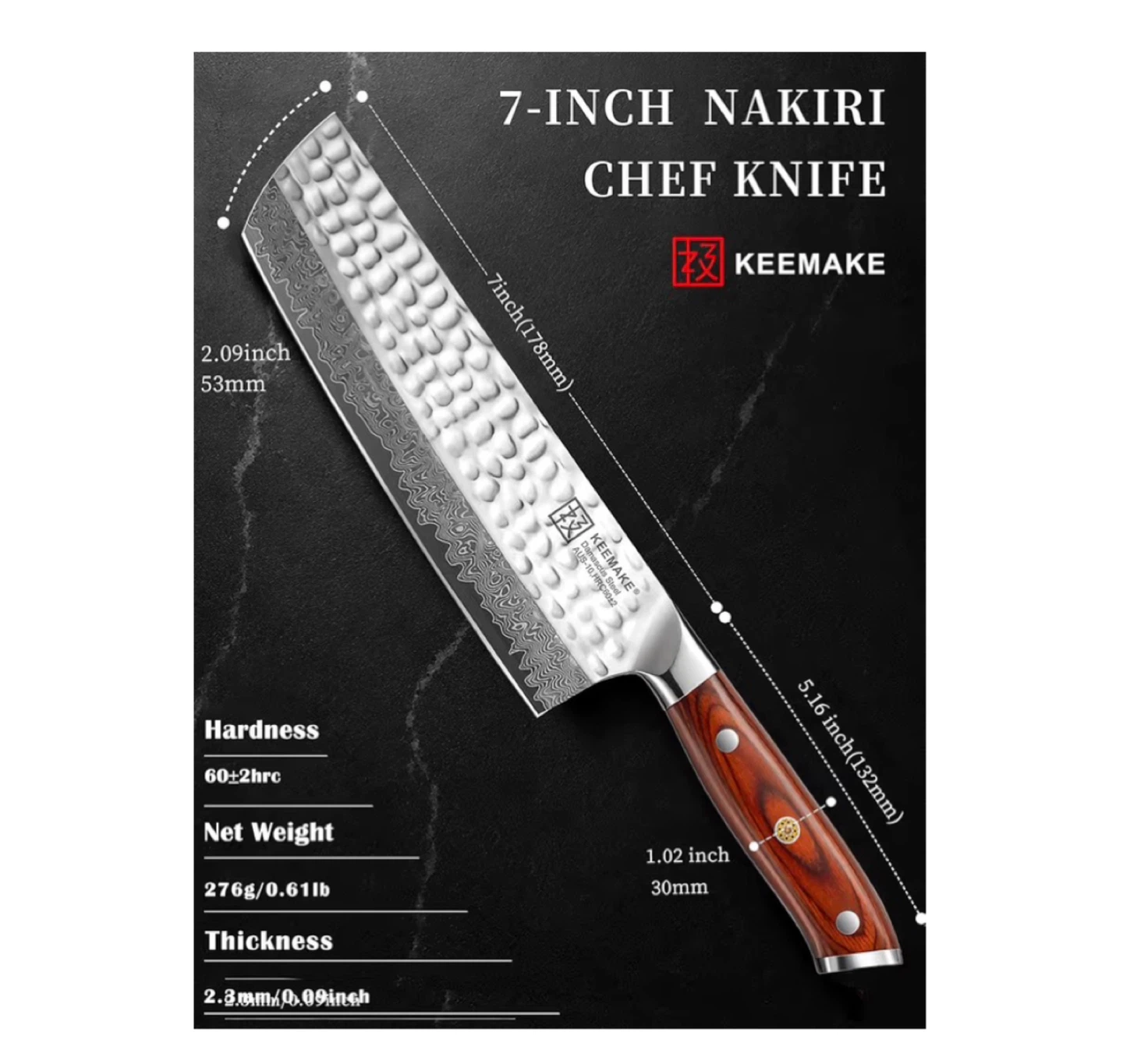 Brand new Nakiri Chef Knife, 7 Inch 67-Layer - photo 3