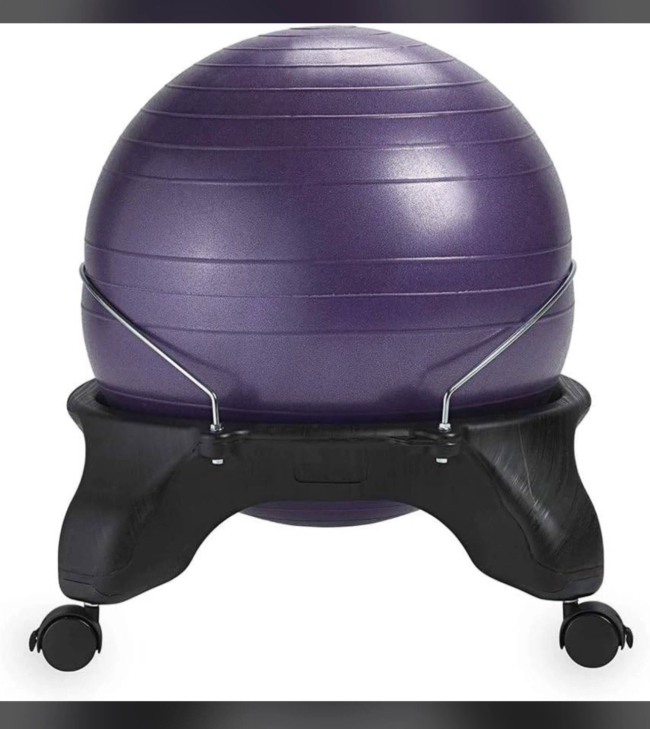 Purple Stability Ball Chair with Wheels