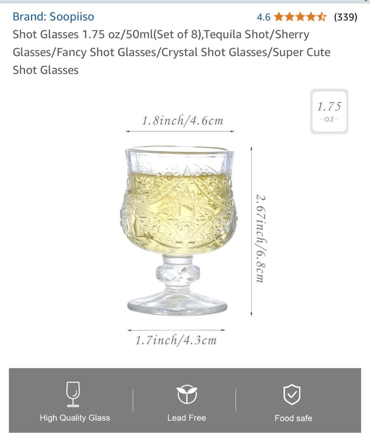 Soopiiiso Crystal Shot Glasses (Set of 5) - photo 2