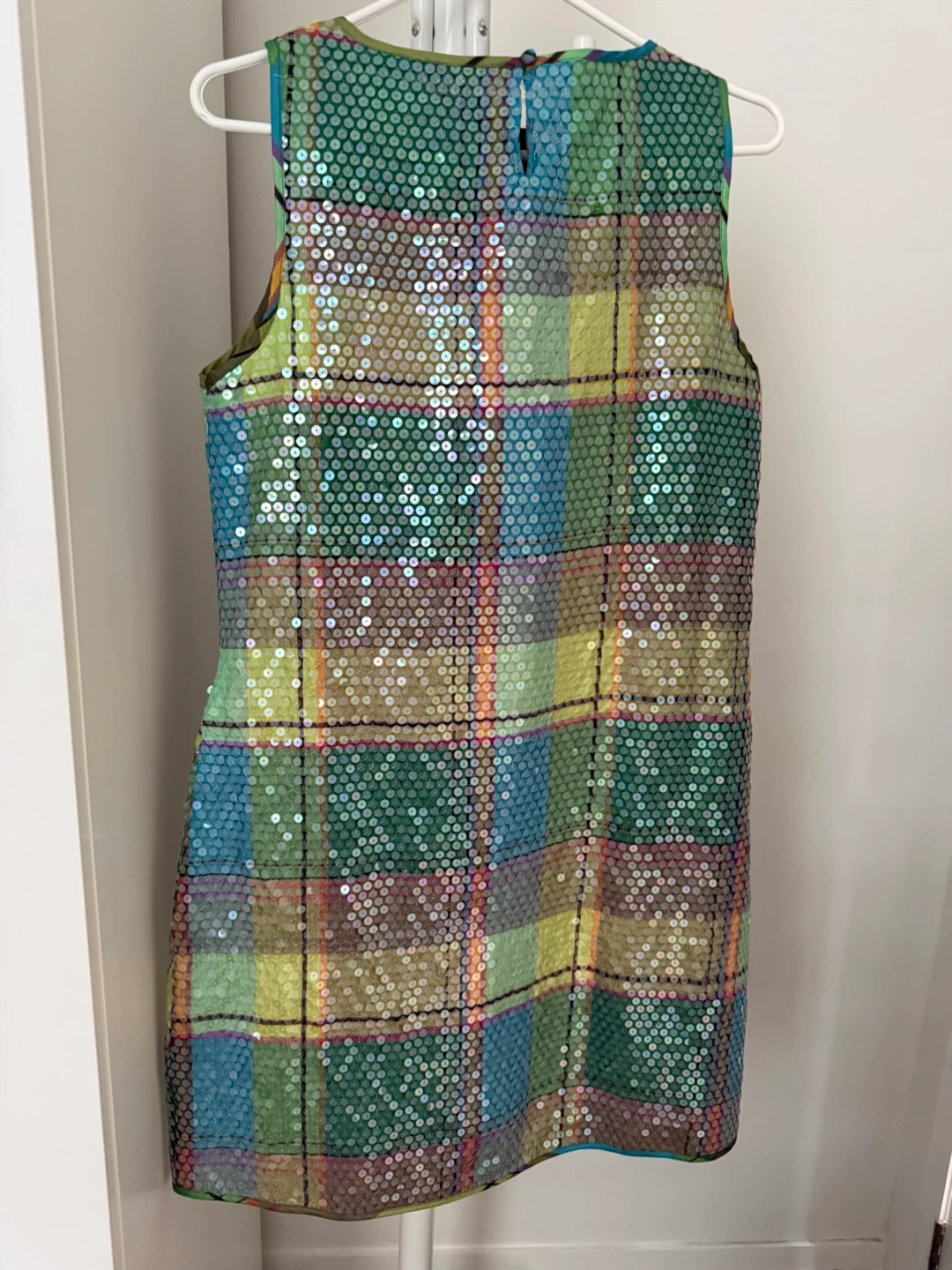 Frances Valentine Sleeveless Sequin Plaid Dress - photo 2