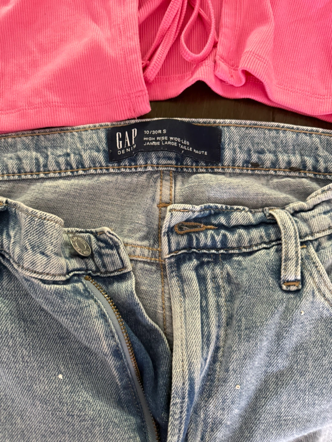 Wilfred Pink Tie-Front Crop Top & Gap Wide-Leg Jeans - photo 2