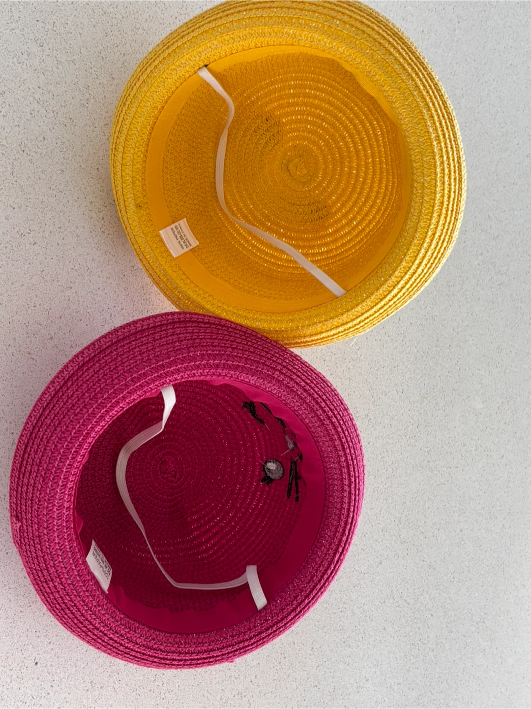 Italian couture Kids Straw Hats - Yellow Bear & Pink Cat - photo 2