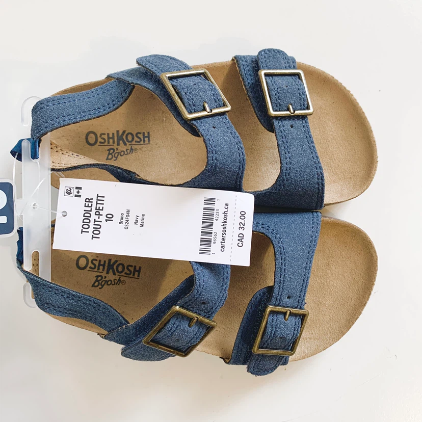 Kids 2-Strap Sandals Boys Size 10, 11, 13 Adjustable Buckles NEW - photo 2