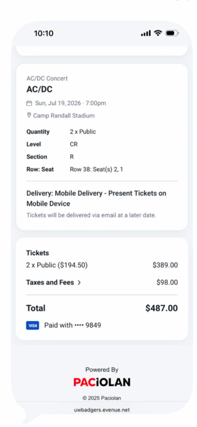 AC/DC Concert Tickets - 2 Public - July 19, 2026 - photo 3