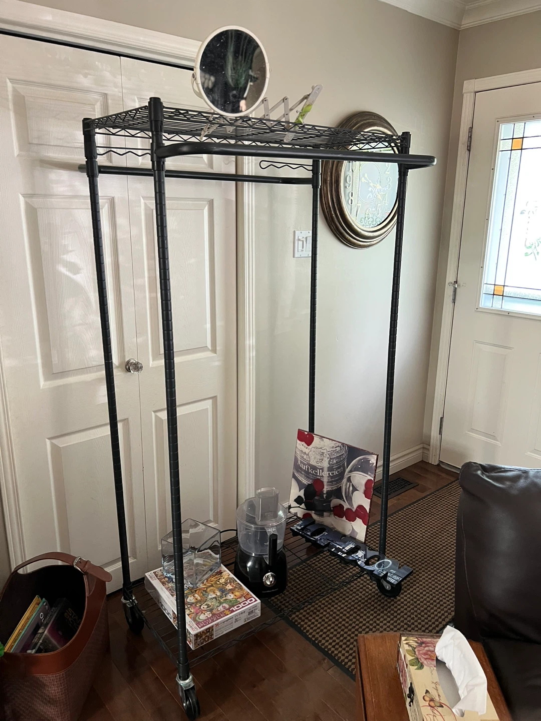 Double clothing rack with shelves - photo 3