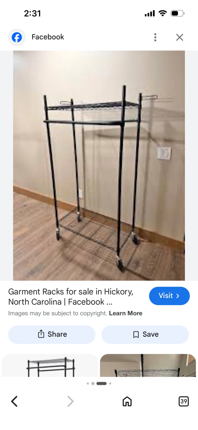 Double clothing rack with shelves - photo 4