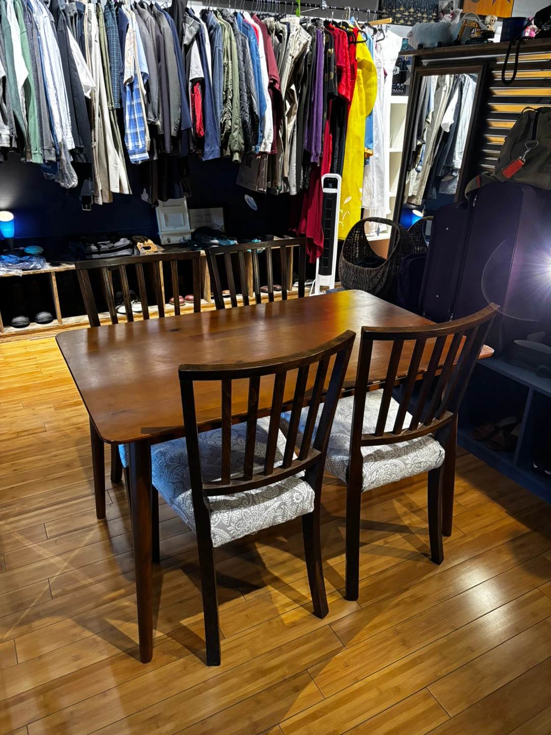 Wooden Dining Table with 4 Chairs