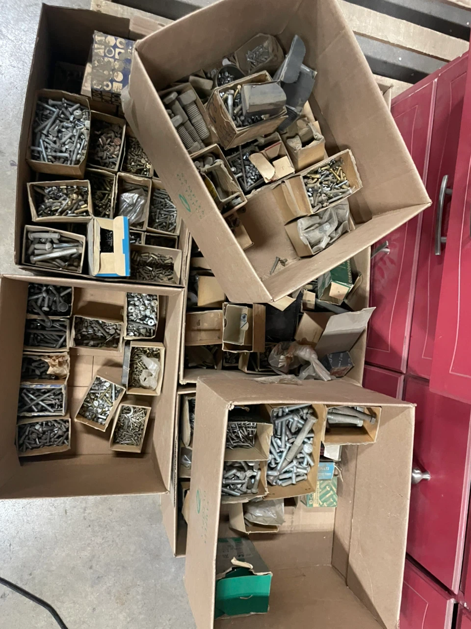 Assorted Bolts, Screws, Nuts and Fasteners