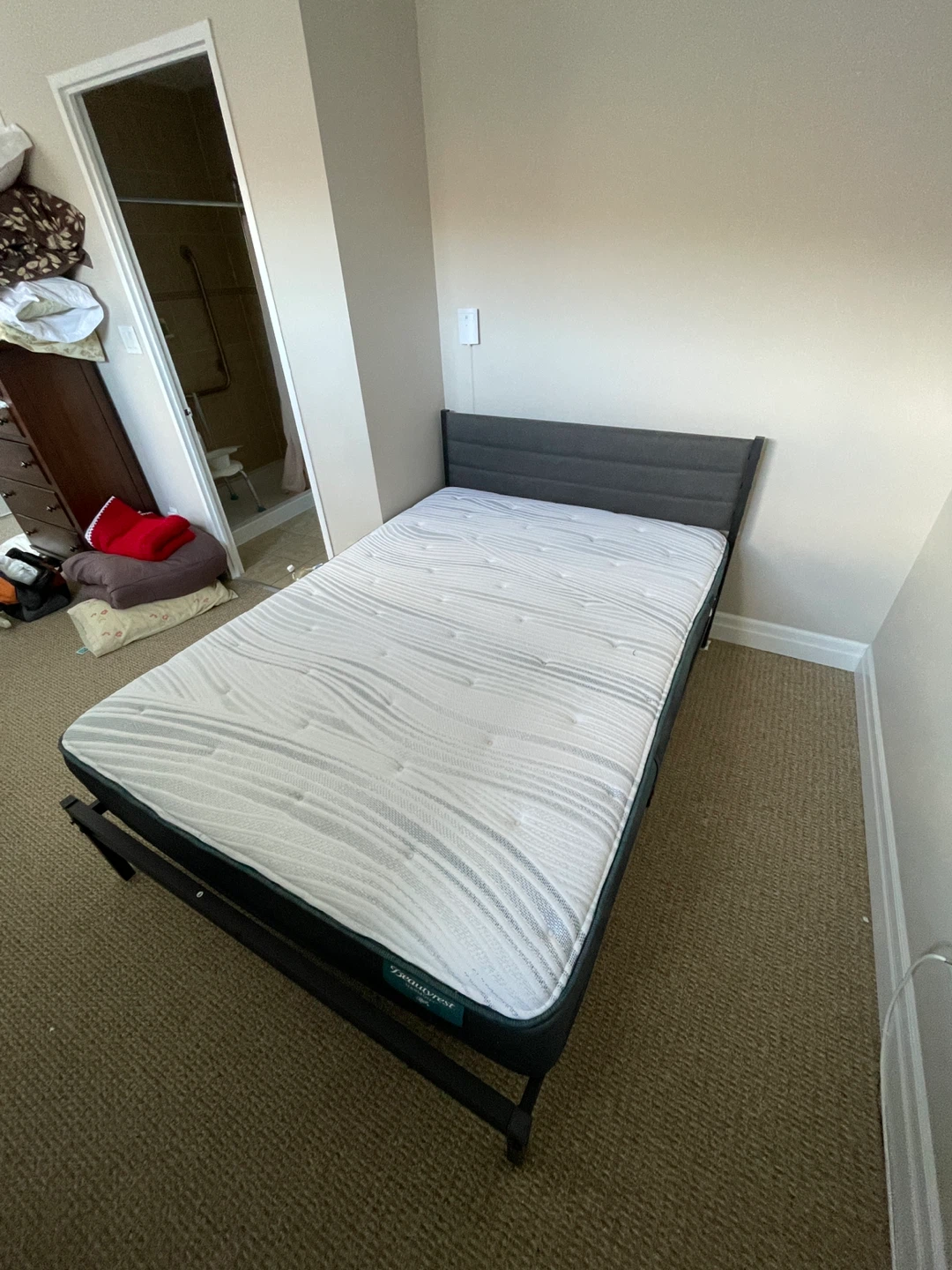Double Bed Frame with Fabric Headboard