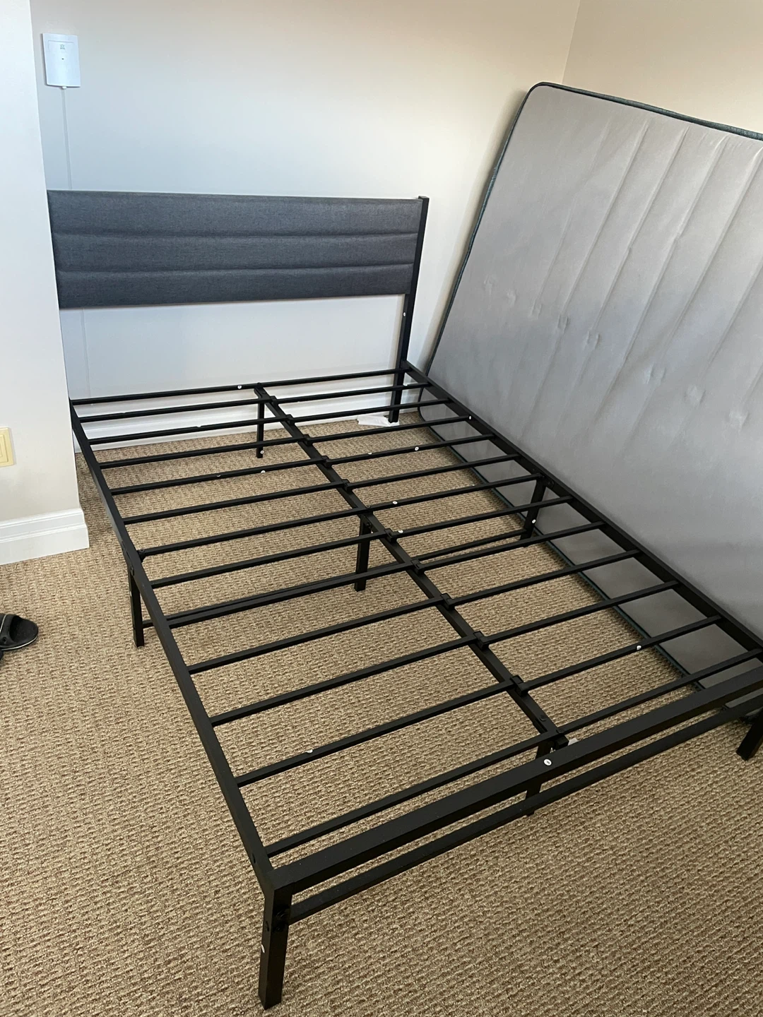 Double Bed Frame with Fabric Headboard - photo 2