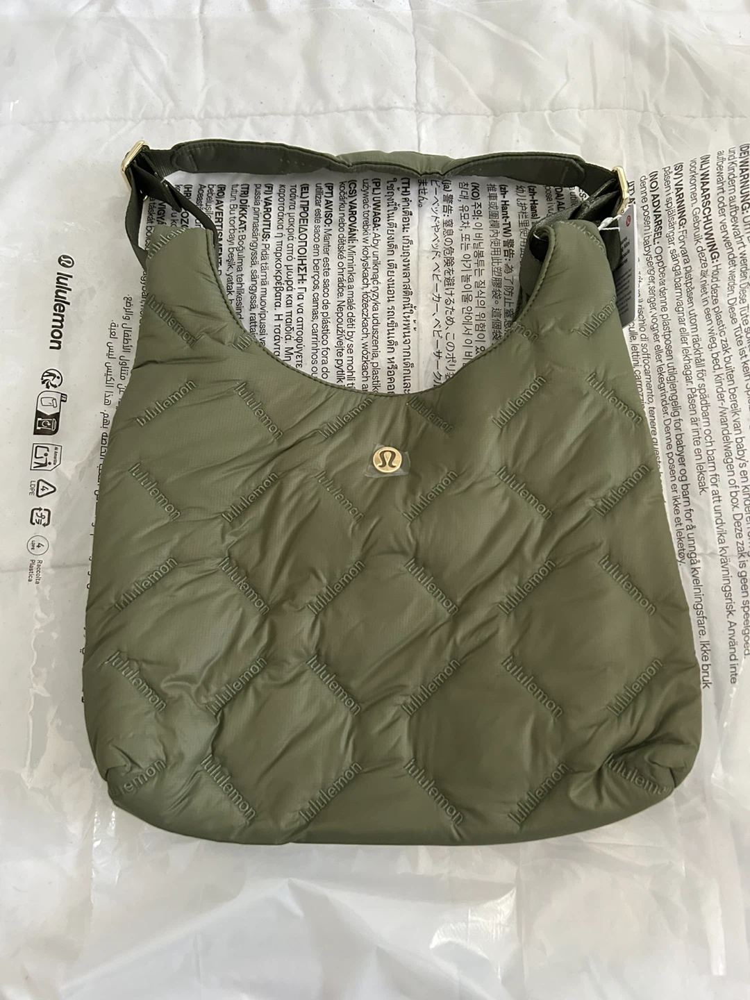 Lululemon Quilted Shoulder Bag Olive Green