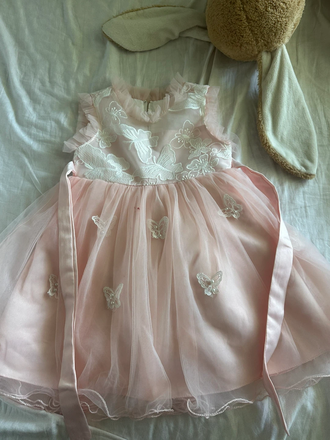 Baby Girls Pink Tulle Dress with Butterflies - photo 2
