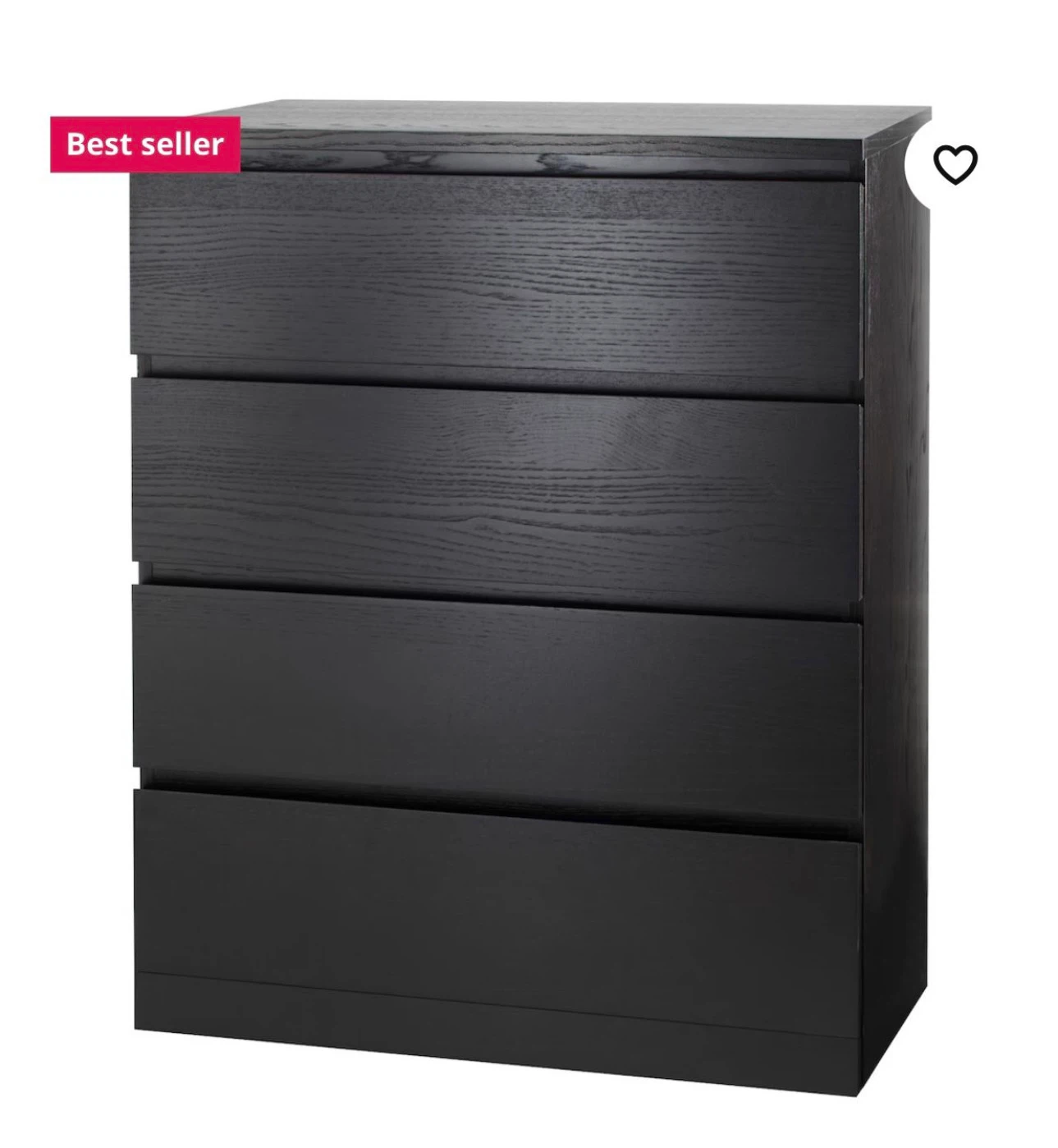 IKEA MALM 4-Drawer Chest - Black-Brown - photo 2