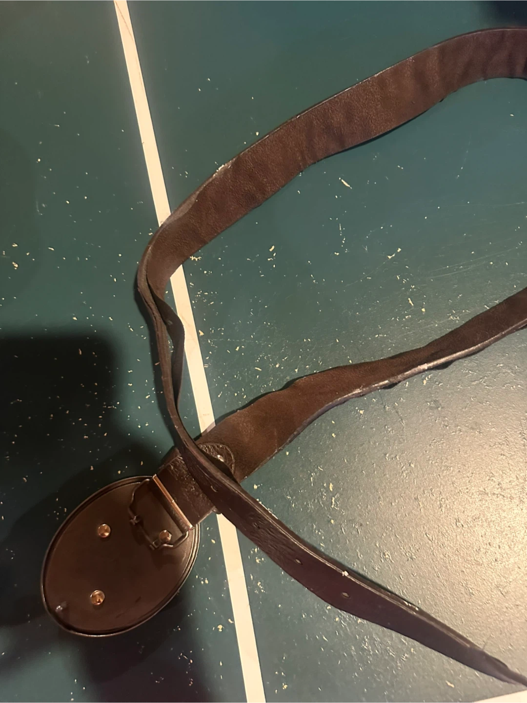 Brown Leather Belt with Decorative Buckle - photo 2