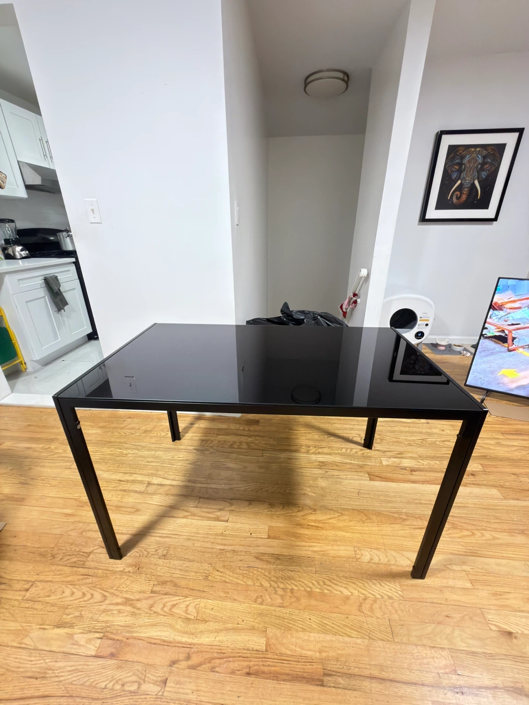 Black Glass Top Dining Table