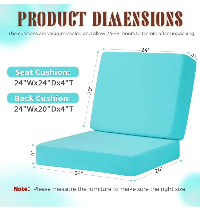 Turquoise Outdoor Chair Cushions (Set of 2) - photo 4