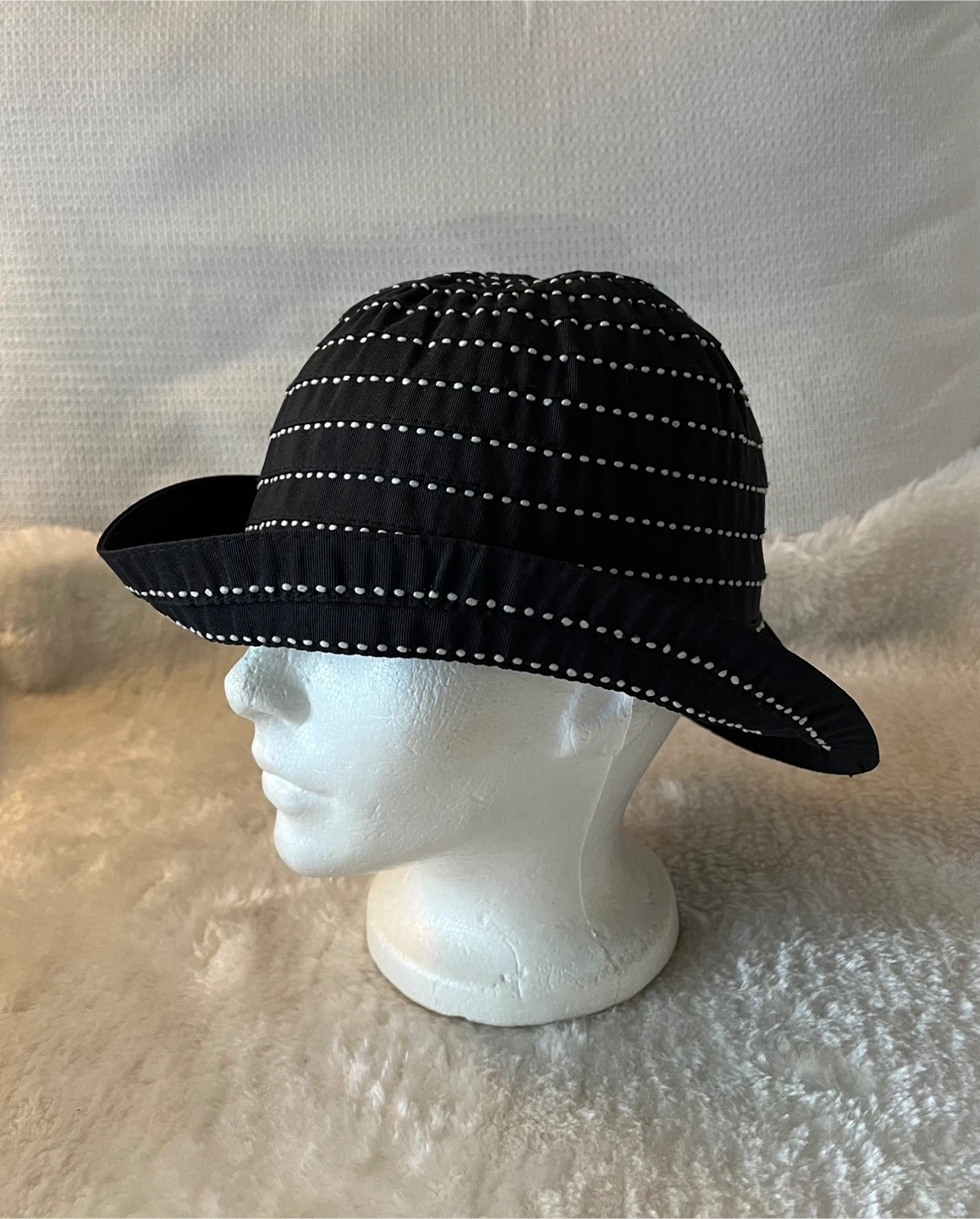 San Diego Hat Co. Black Sun Hat with White Polka Dots - photo 2