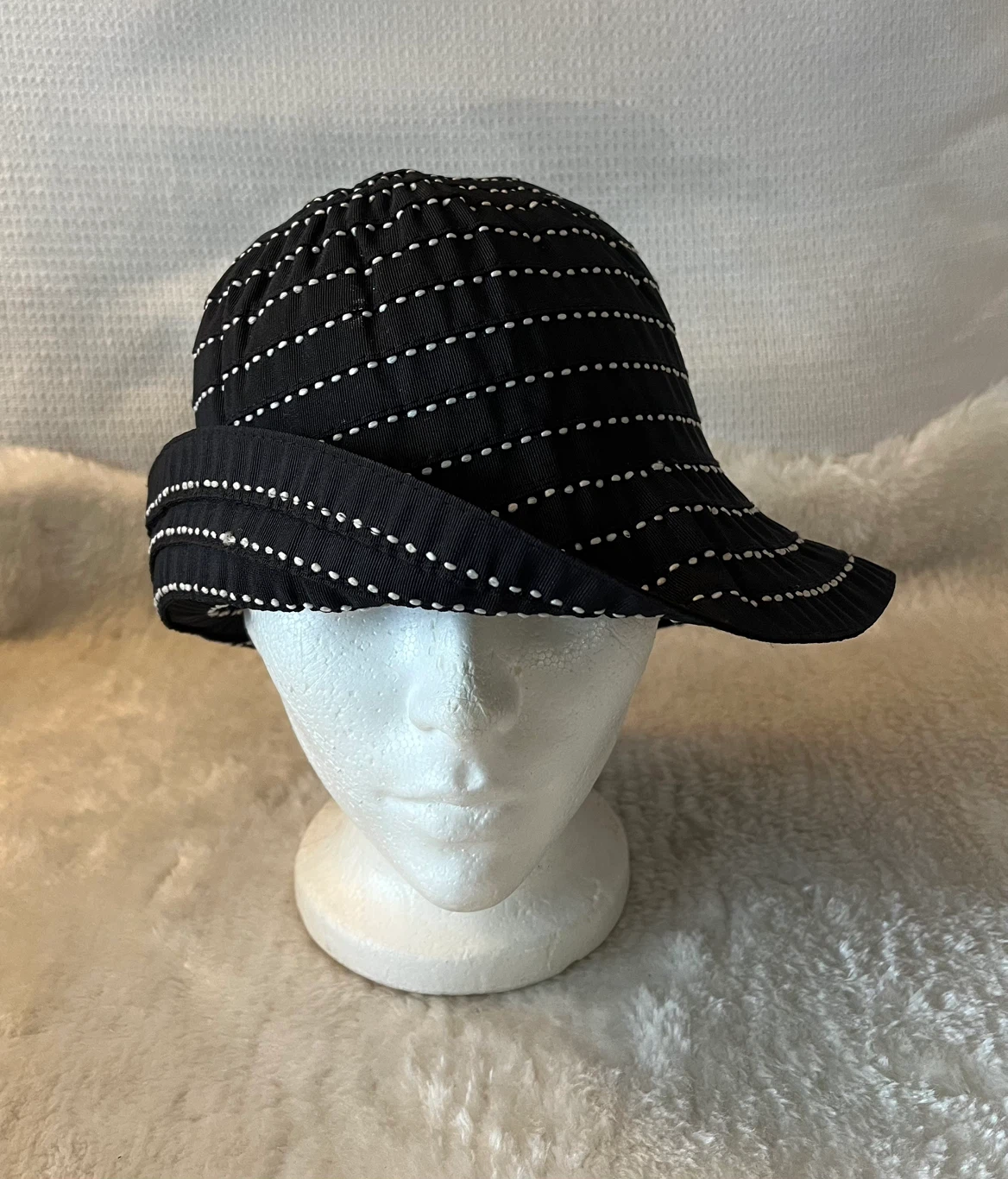 San Diego Hat Co. Black Sun Hat with White Polka Dots - photo 3