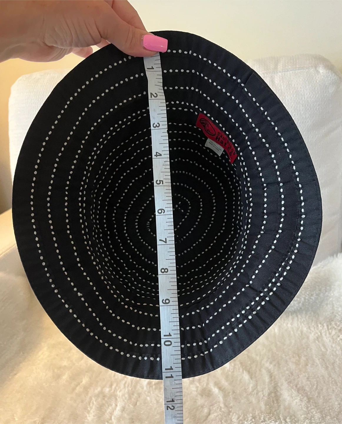 San Diego Hat Co. Black Sun Hat with White Polka Dots - photo 4